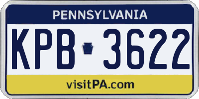 PA license plate KPB3622