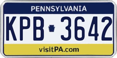 PA license plate KPB3642