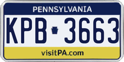 PA license plate KPB3663