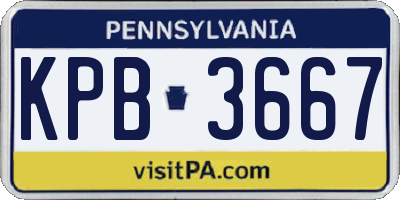 PA license plate KPB3667