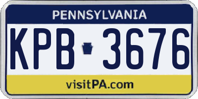 PA license plate KPB3676
