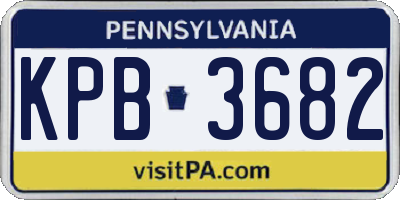 PA license plate KPB3682