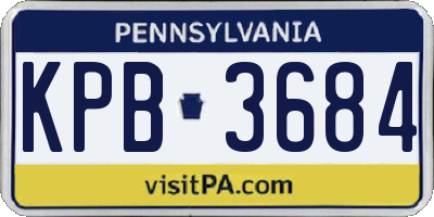 PA license plate KPB3684