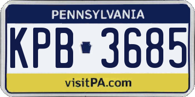 PA license plate KPB3685