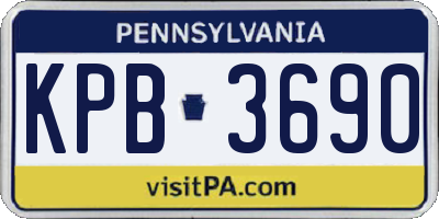 PA license plate KPB3690