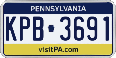 PA license plate KPB3691