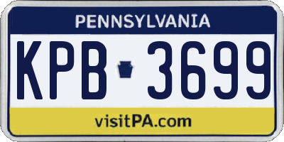 PA license plate KPB3699