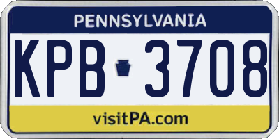 PA license plate KPB3708