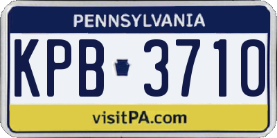 PA license plate KPB3710