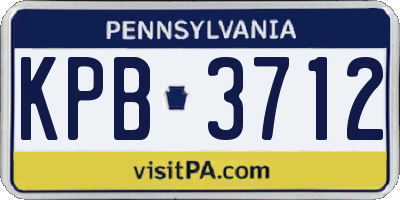 PA license plate KPB3712