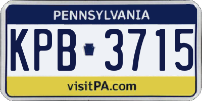 PA license plate KPB3715