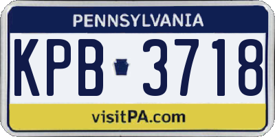PA license plate KPB3718