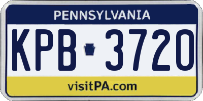 PA license plate KPB3720