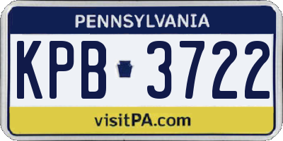 PA license plate KPB3722