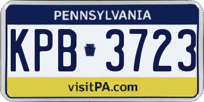 PA license plate KPB3723
