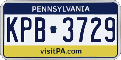 PA license plate KPB3729