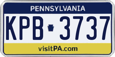 PA license plate KPB3737