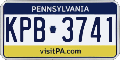 PA license plate KPB3741
