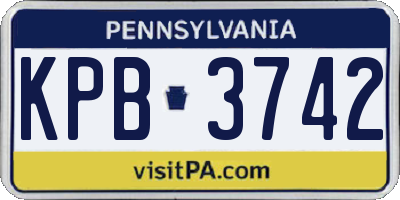 PA license plate KPB3742