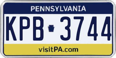 PA license plate KPB3744