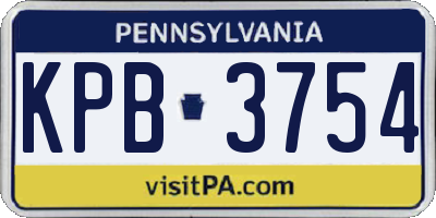 PA license plate KPB3754