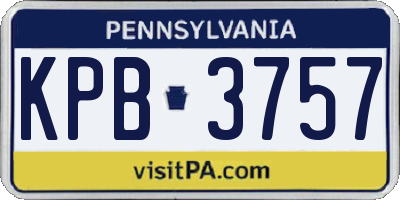 PA license plate KPB3757
