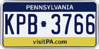 PA license plate KPB3766