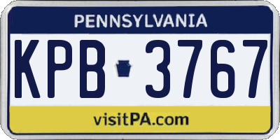 PA license plate KPB3767