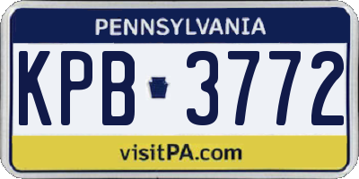 PA license plate KPB3772