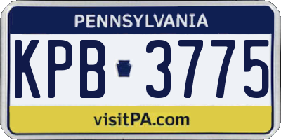 PA license plate KPB3775