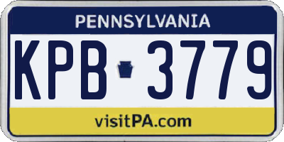 PA license plate KPB3779