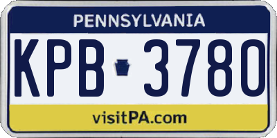 PA license plate KPB3780