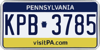 PA license plate KPB3785
