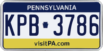 PA license plate KPB3786