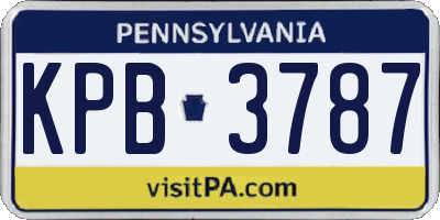 PA license plate KPB3787
