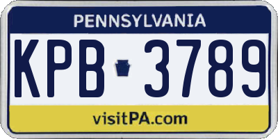 PA license plate KPB3789