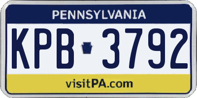 PA license plate KPB3792