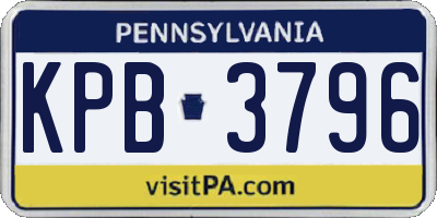 PA license plate KPB3796