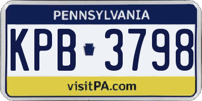 PA license plate KPB3798