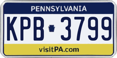 PA license plate KPB3799