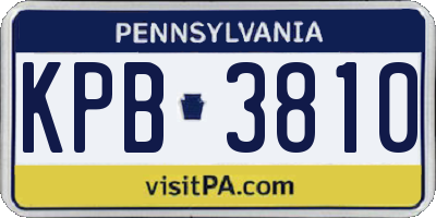 PA license plate KPB3810