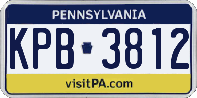 PA license plate KPB3812