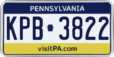 PA license plate KPB3822