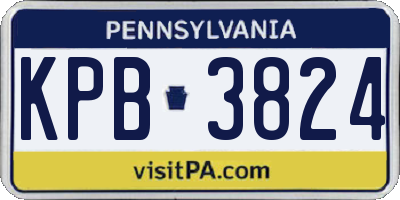 PA license plate KPB3824