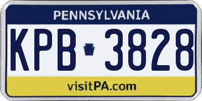 PA license plate KPB3828