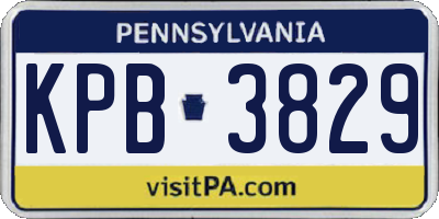 PA license plate KPB3829