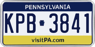 PA license plate KPB3841