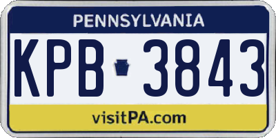 PA license plate KPB3843