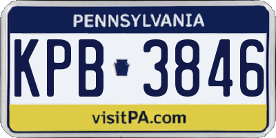 PA license plate KPB3846