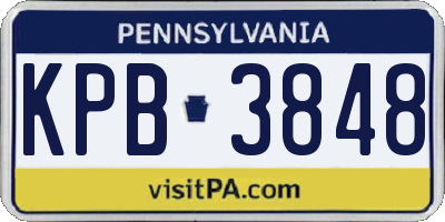 PA license plate KPB3848